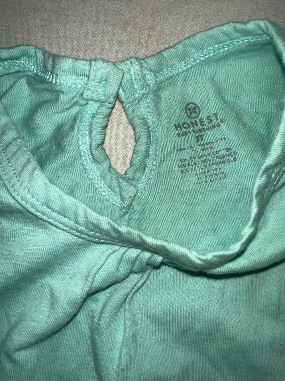 Kids Size 3T Honest Mint Green Short Sleeve Tee